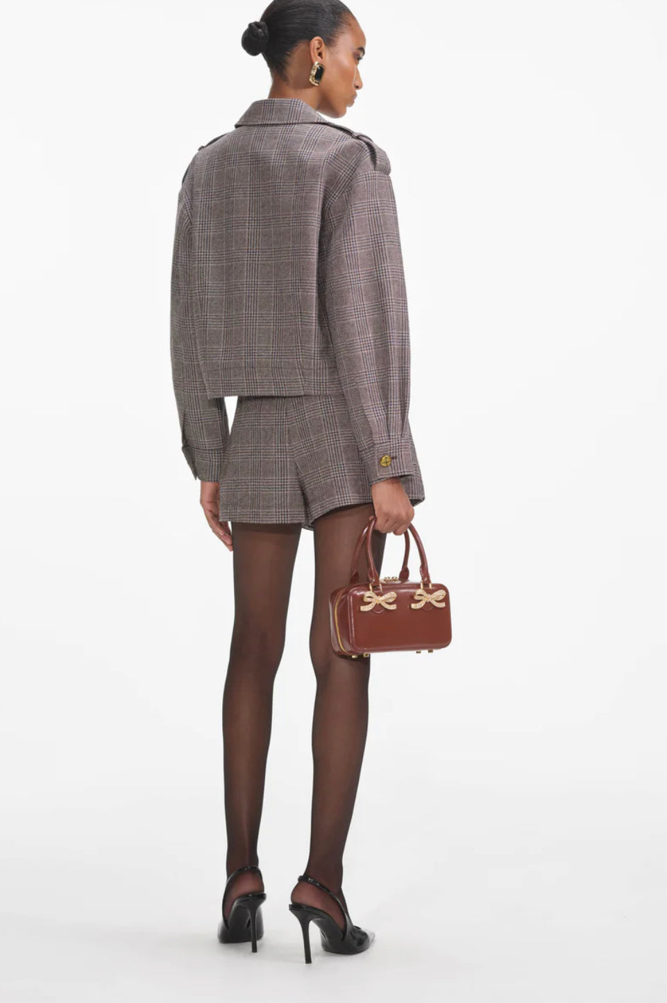 Brown Check Mini Skort