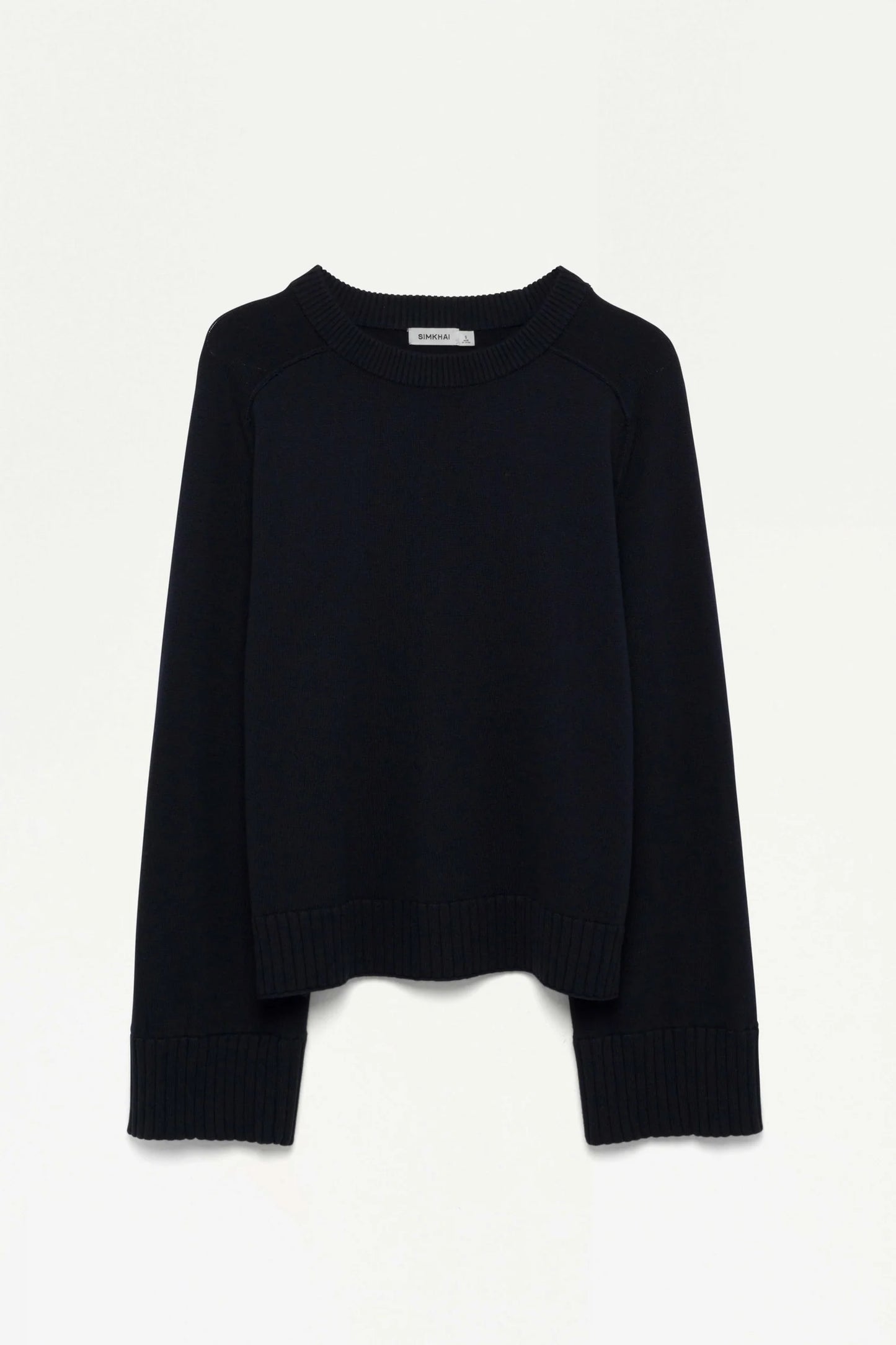 COTTON CASHMERE RAGLAN CREWNECK