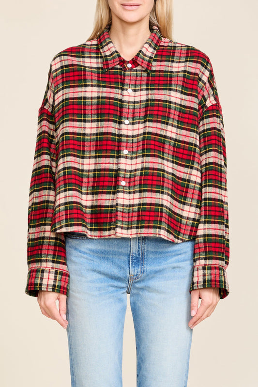 CROPPED PLAID TOP