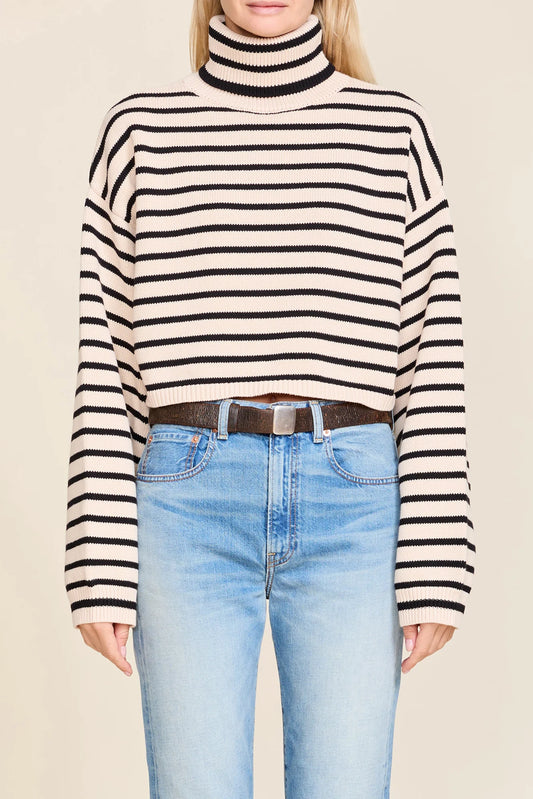 CROPPED STRIPE TURTLENECK