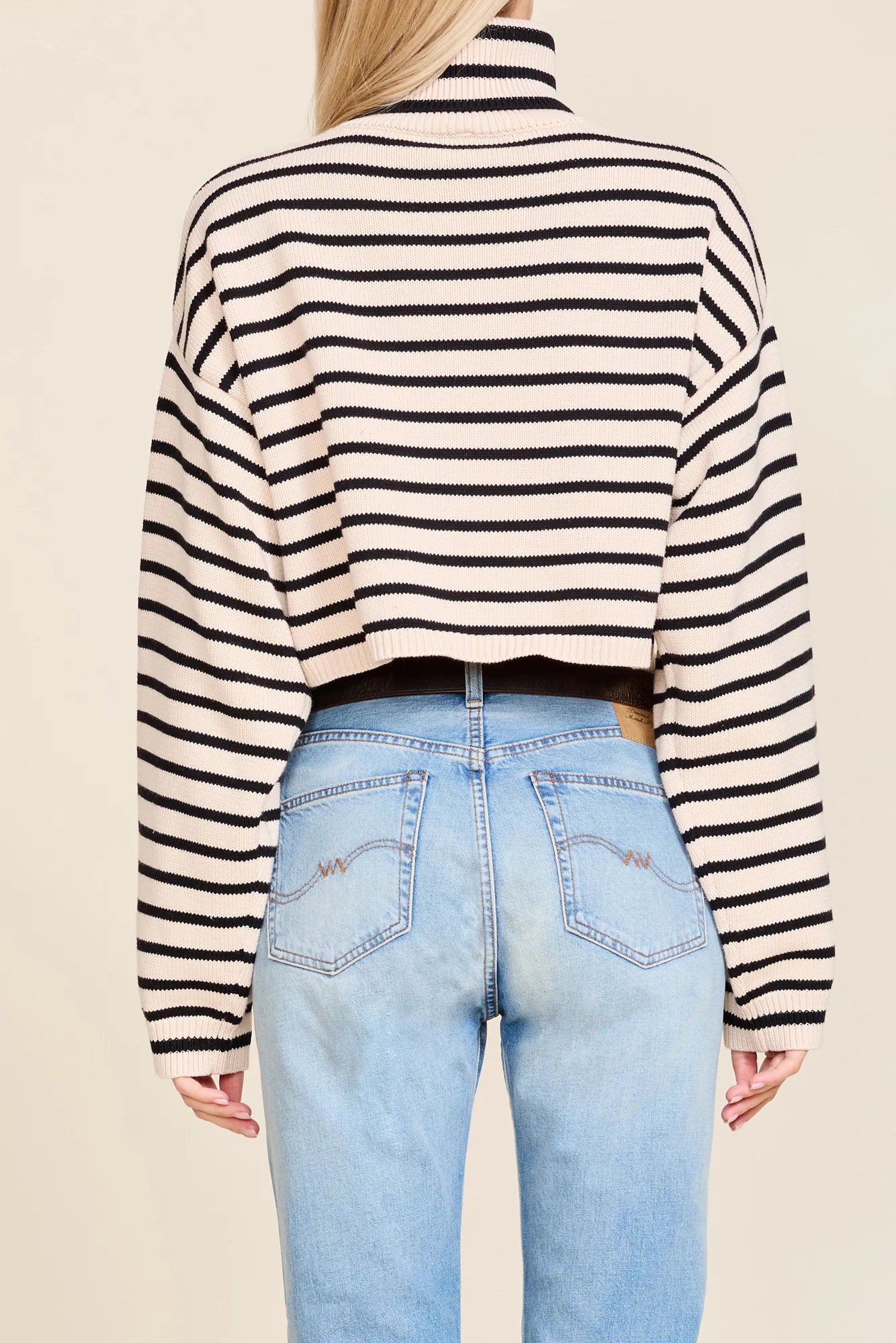 CROPPED STRIPE TURTLENECK