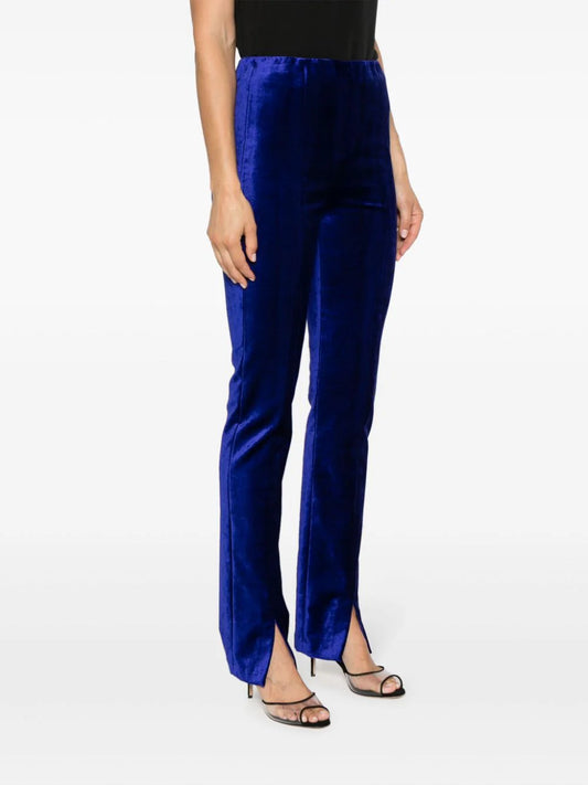 STRAIGHT SLIT VELVET PANTS