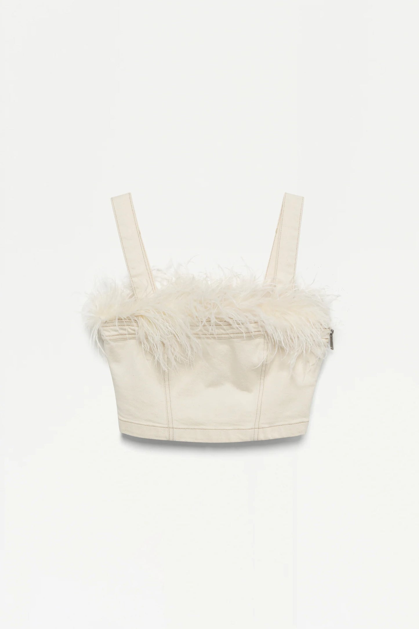 REEVES FEATHER DETAILED CROP TOP