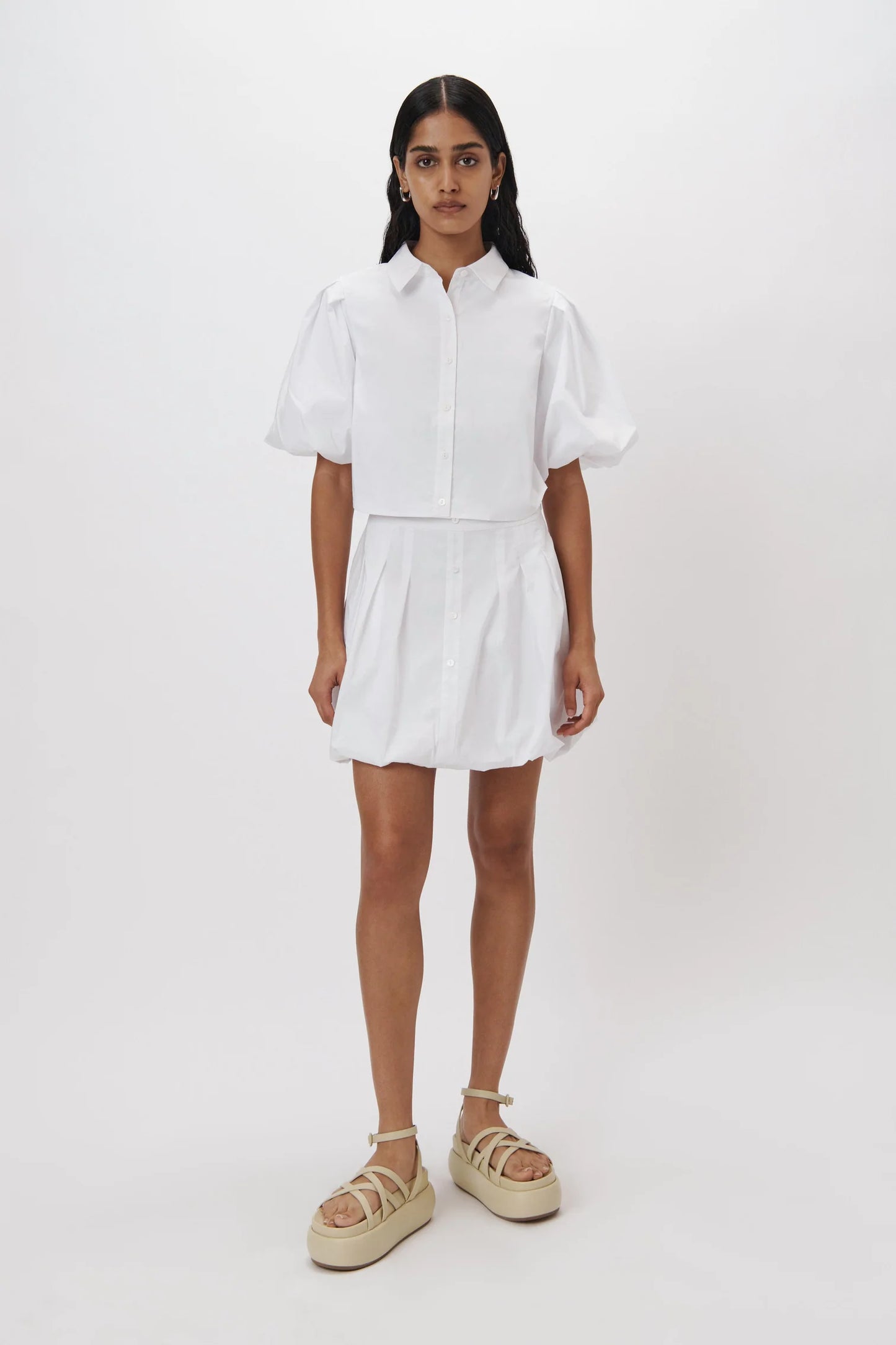 SAMMY COTTON POPLIN SHIRT DRESS WITH SIDE CUT OUT