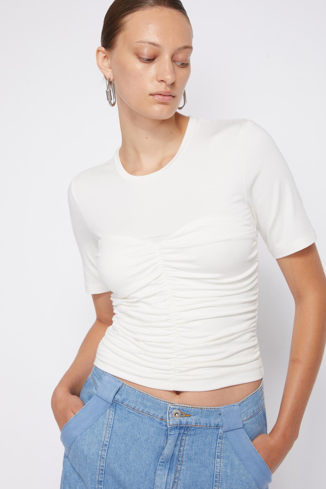 TANSY CLEAN STRETCH JERSEY TOP